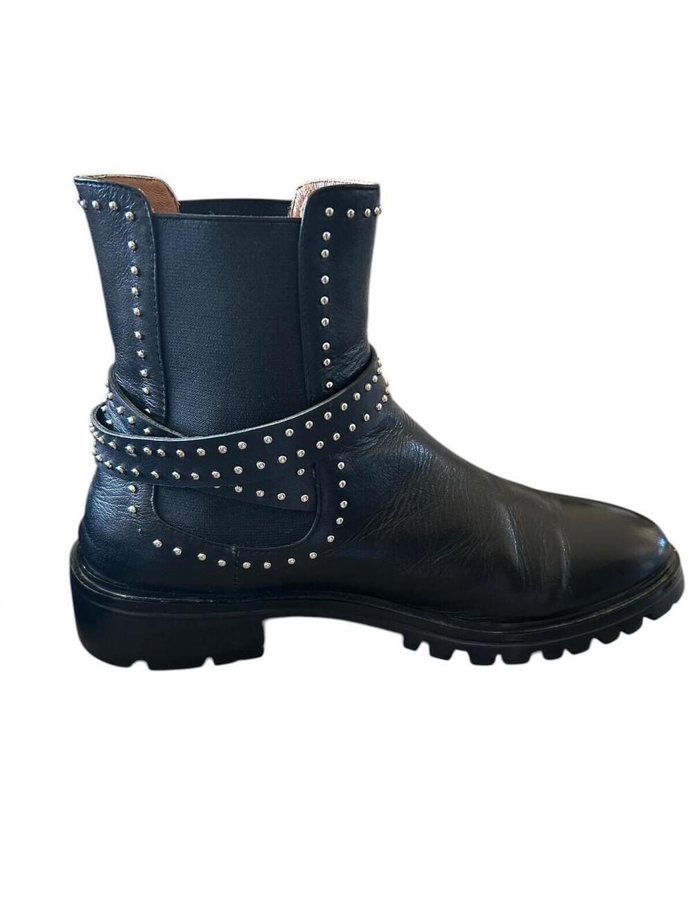 Givenchy Studded Biker Boots Black Leather Harness Moto EU 38/ US 7.5 - Picture 7 of 15